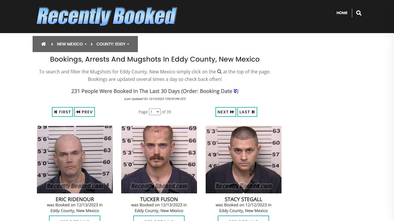 Bookings, Arrests and Mugshots in Eddy County, New Mexico - Recently Booked