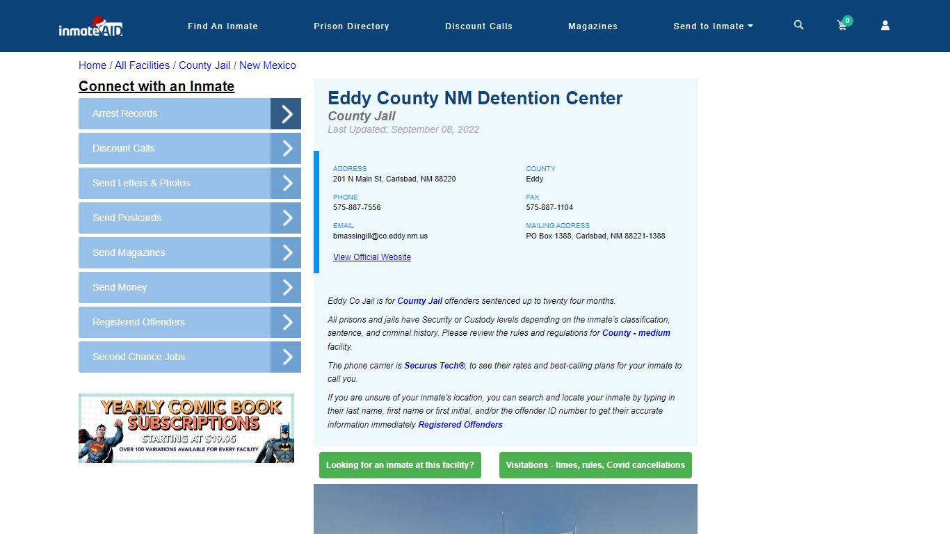 Eddy County NM Detention Center - Inmate Locator - Carlsbad, NM