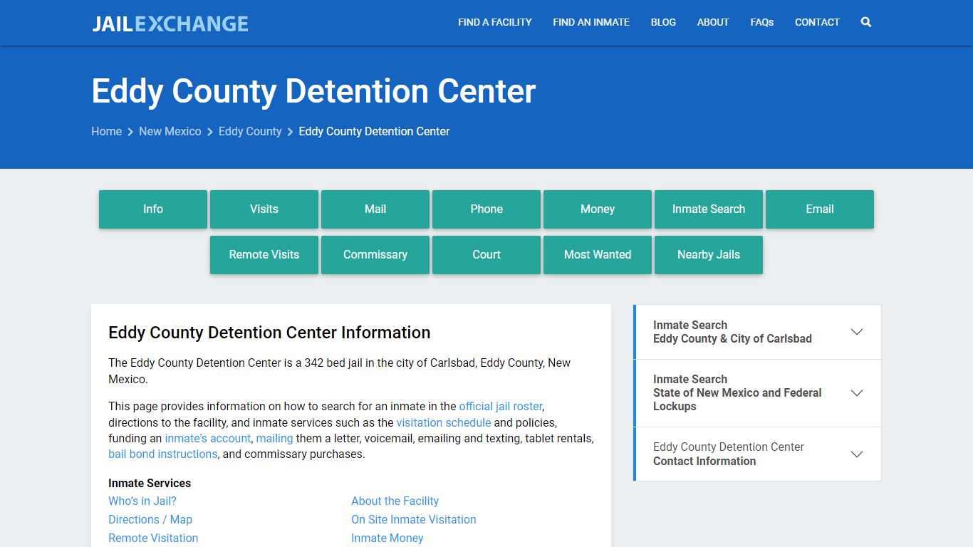 Eddy County Detention Center, NM Inmate Search, Information - Jail Exchange